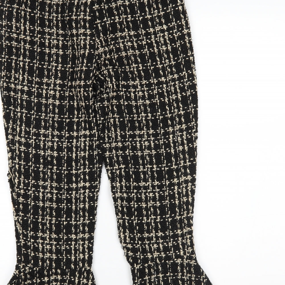 Missguided Womens Black Plaid  Trousers  Size 8 L22 in