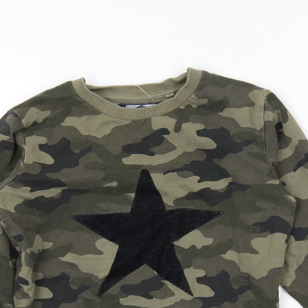 NEXT Boys Green Camouflage  Pullover Sweatshirt Size 5-6 Years