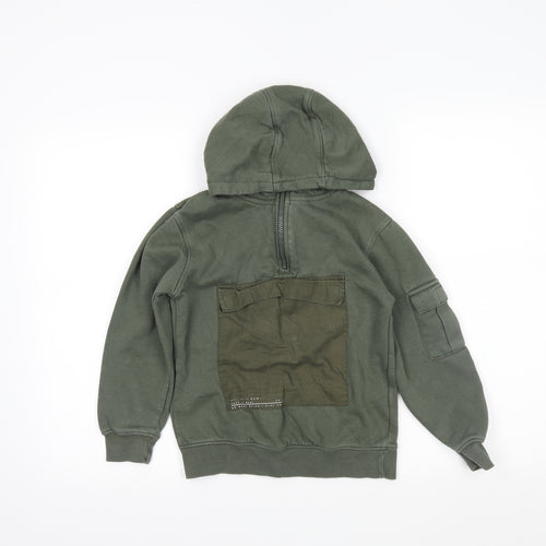George Boys Green   Henley Hoodie Size 9-10 Years