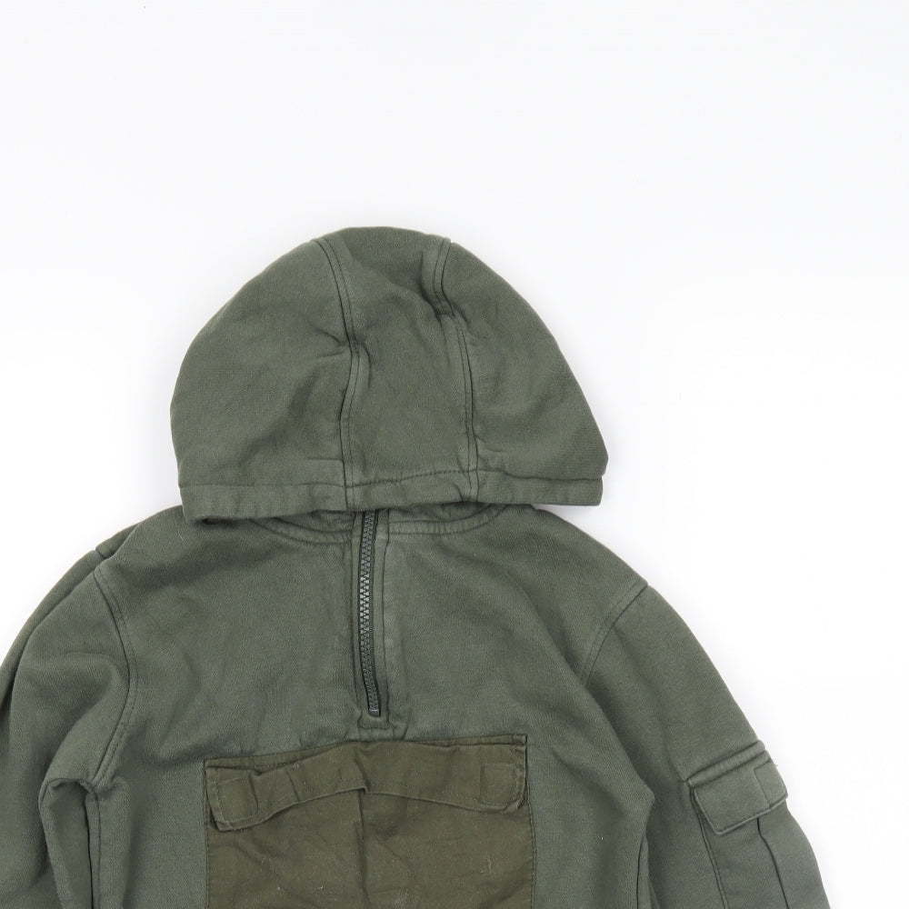 George Boys Green   Henley Hoodie Size 9-10 Years