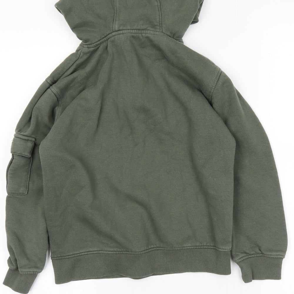 George Boys Green   Henley Hoodie Size 9-10 Years