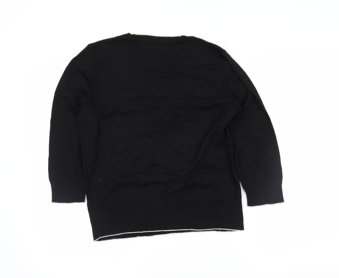 Marks and Spencer Womens Black Argyle/Diamond  Pullover Jumper Size 16