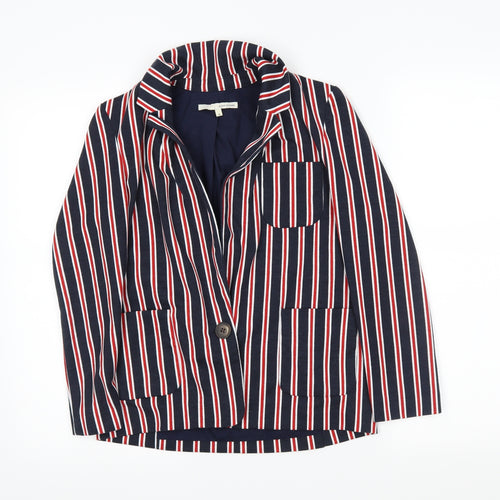River Island Womens Blue Striped  Cardigan Jumper Size 8