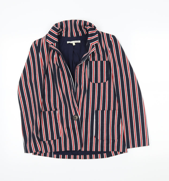 River Island Womens Blue Striped  Cardigan Jumper Size 8