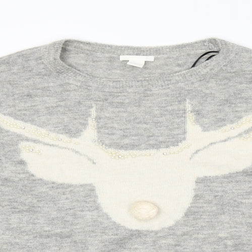 H&M Womens Grey   Pullover Jumper Size S