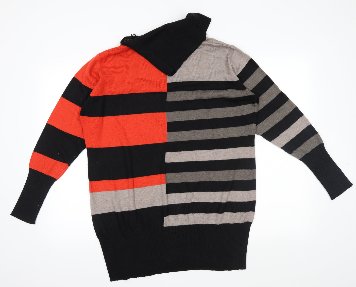 Roman Womens Black Striped  Pullover Jumper Size 18