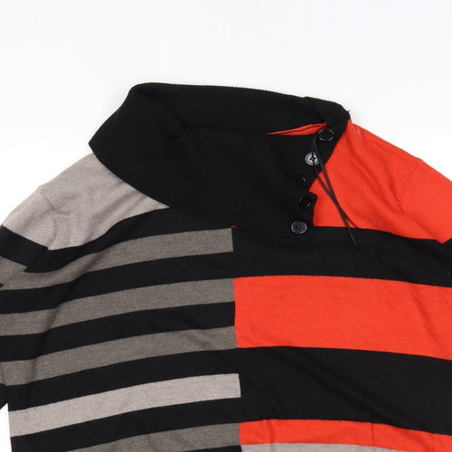 Roman Womens Black Striped  Pullover Jumper Size 18