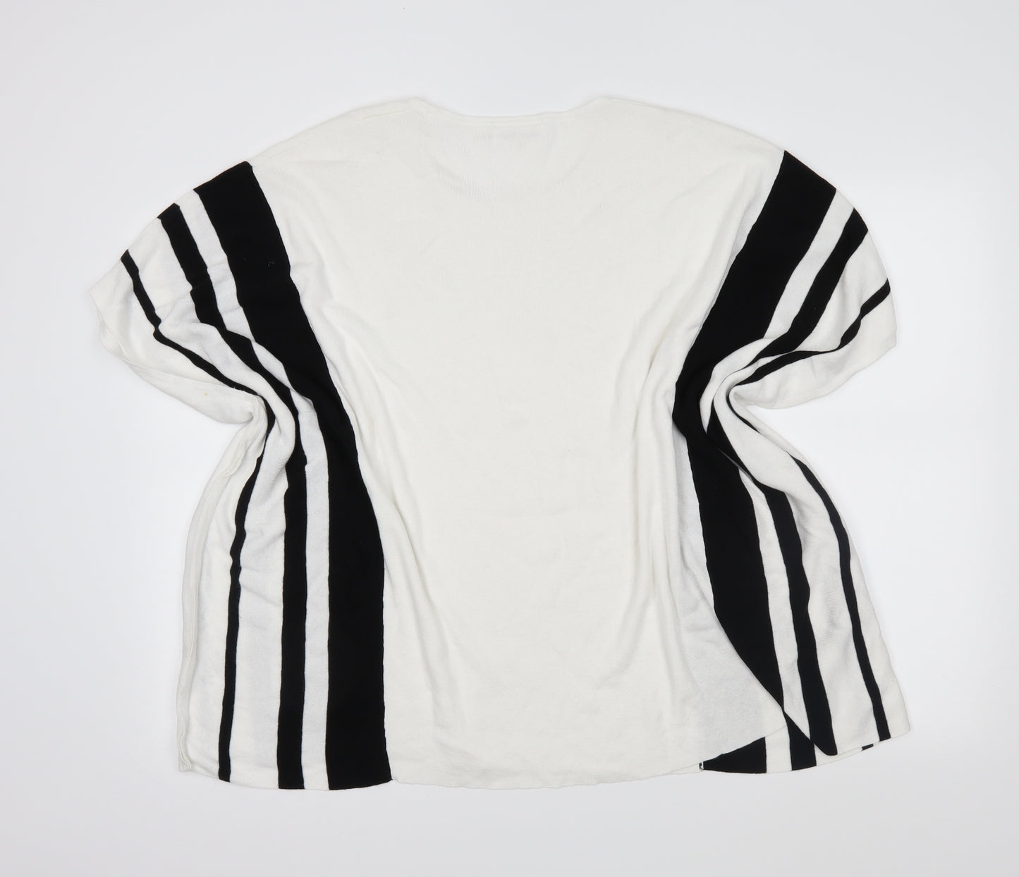 Calvin Klein Womens White Striped  Pullover Jumper Size M