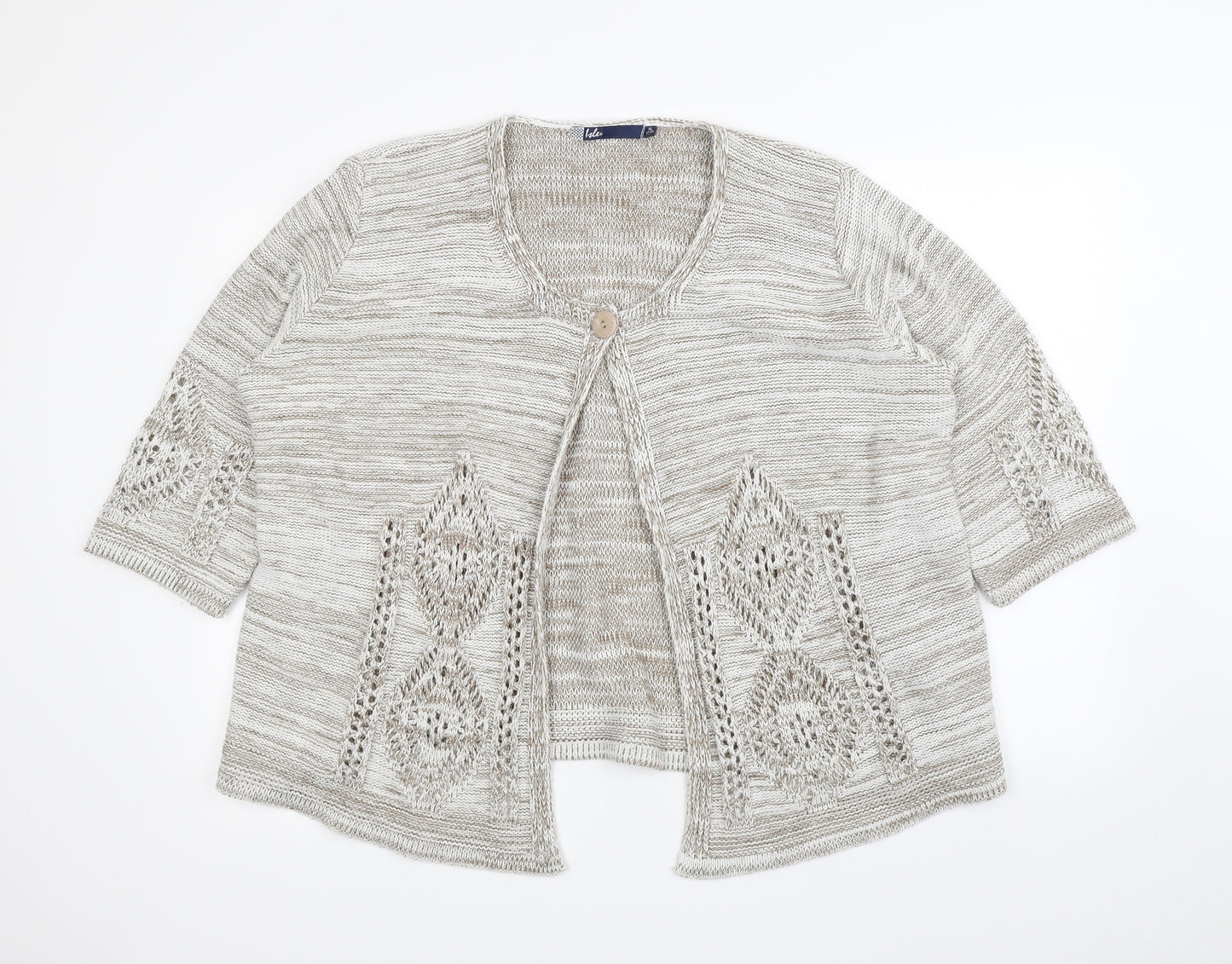Isle Womens Beige   Cardigan Jumper Size XL