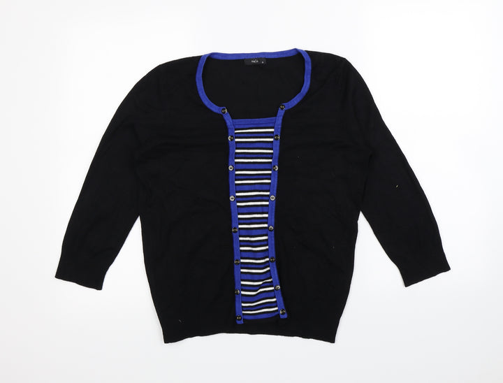 M&Co Womens Black Pullover Sweatshirt Size 12