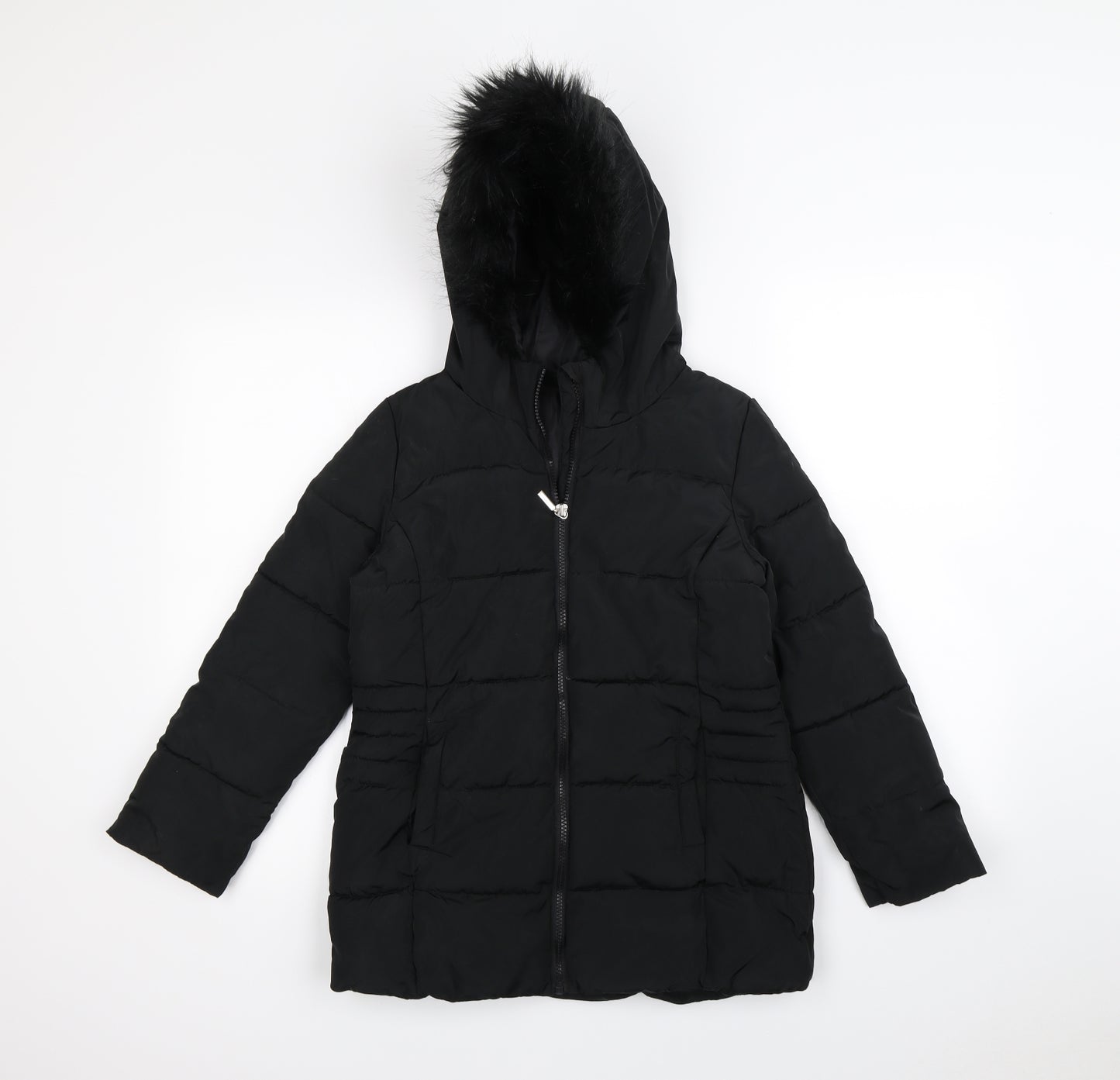 Impulse Womens Black   Rain Coat Coat Size 10