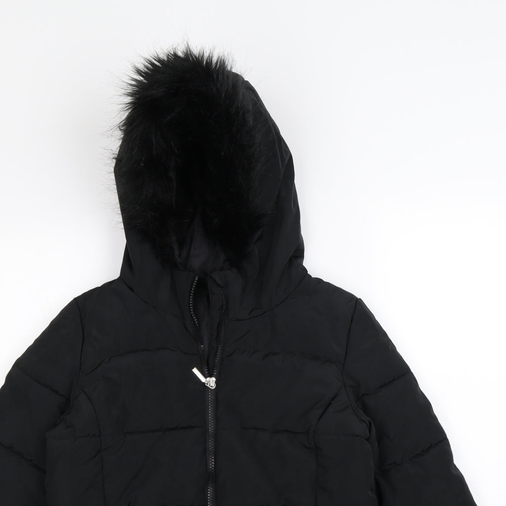 Impulse Womens Black   Rain Coat Coat Size 10