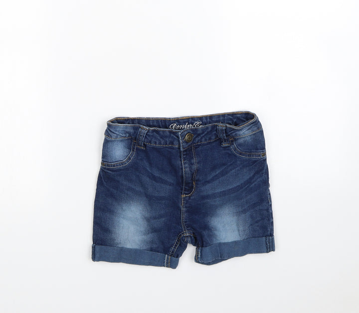 Denim & Co. Girls Blue   Cut-Off Shorts Size 9 Years