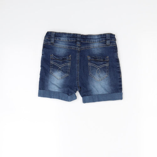 Denim & Co. Girls Blue   Cut-Off Shorts Size 9 Years