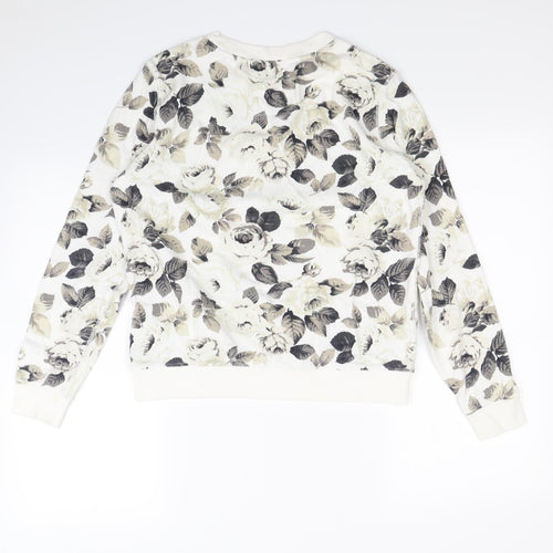 Gap Womens White Floral  Pullover Jumper Size M