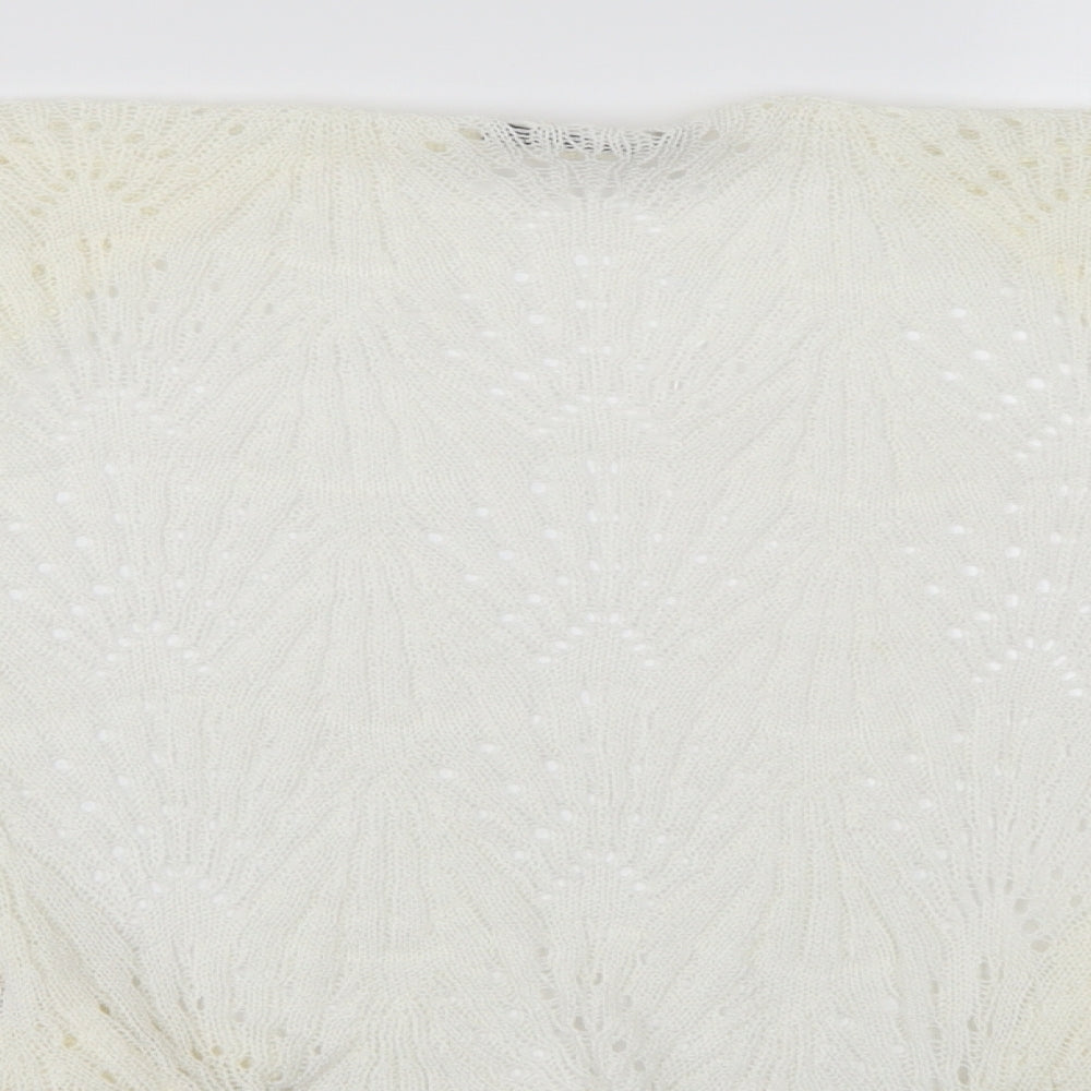 David Emanuel Womens White Floral  Cardigan Jumper Size M