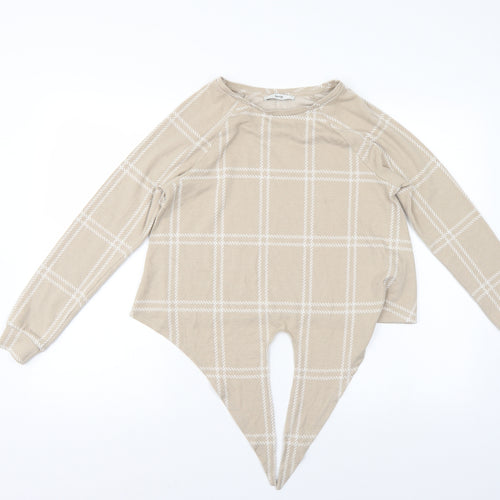 George Womens Beige Check  Tunic Blouse Size 10