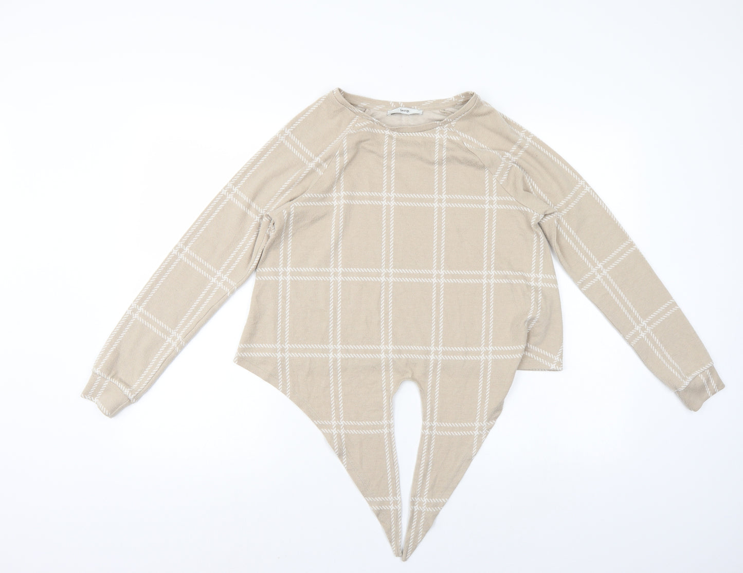George Womens Beige Check  Tunic Blouse Size 10