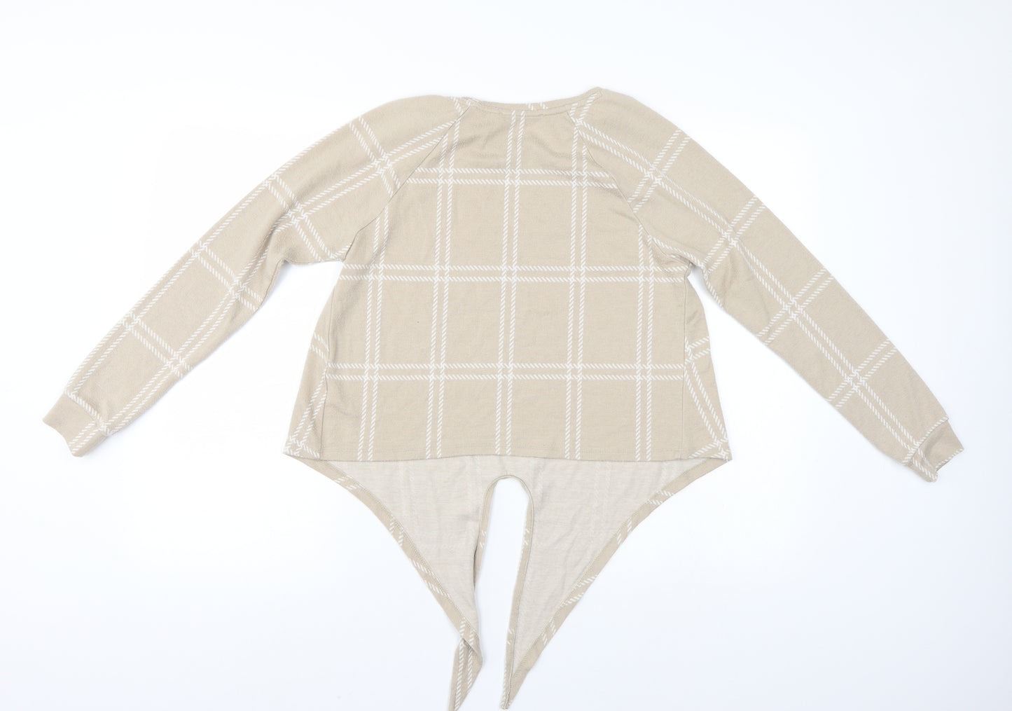 George Womens Beige Check  Tunic Blouse Size 10