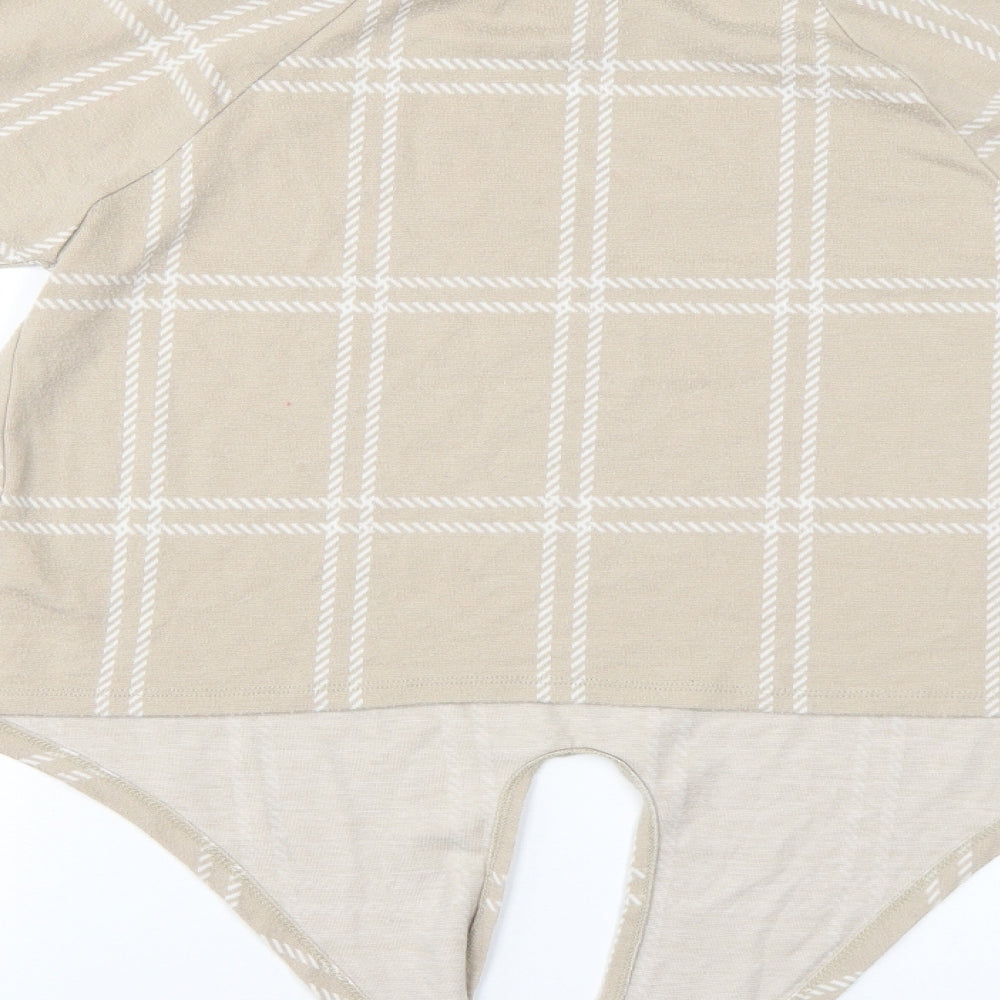 George Womens Beige Check  Tunic Blouse Size 10