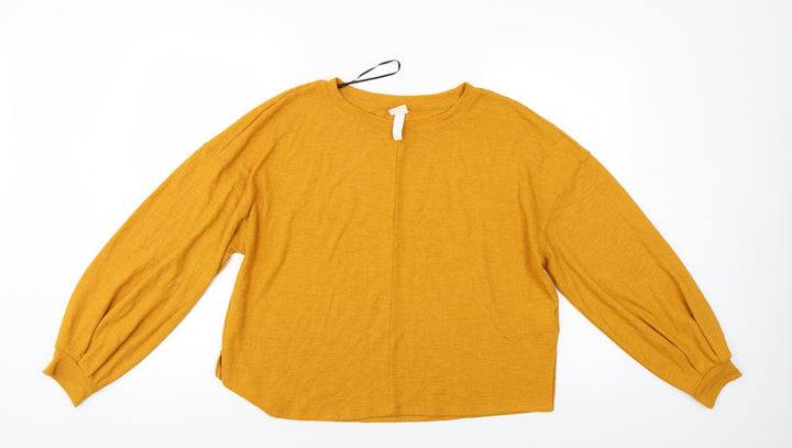 H&M Womens Yellow Basic Blouse Size S