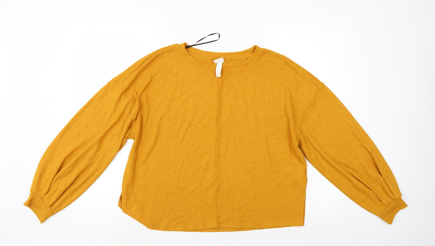 H&M Womens Yellow   Basic Blouse Size S