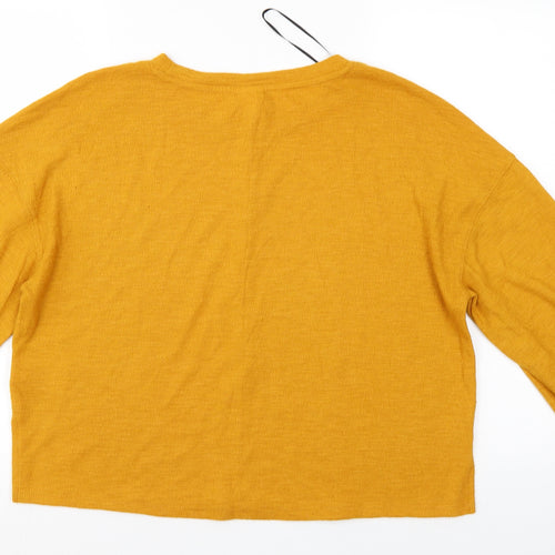 H&M Womens Yellow   Basic Blouse Size S
