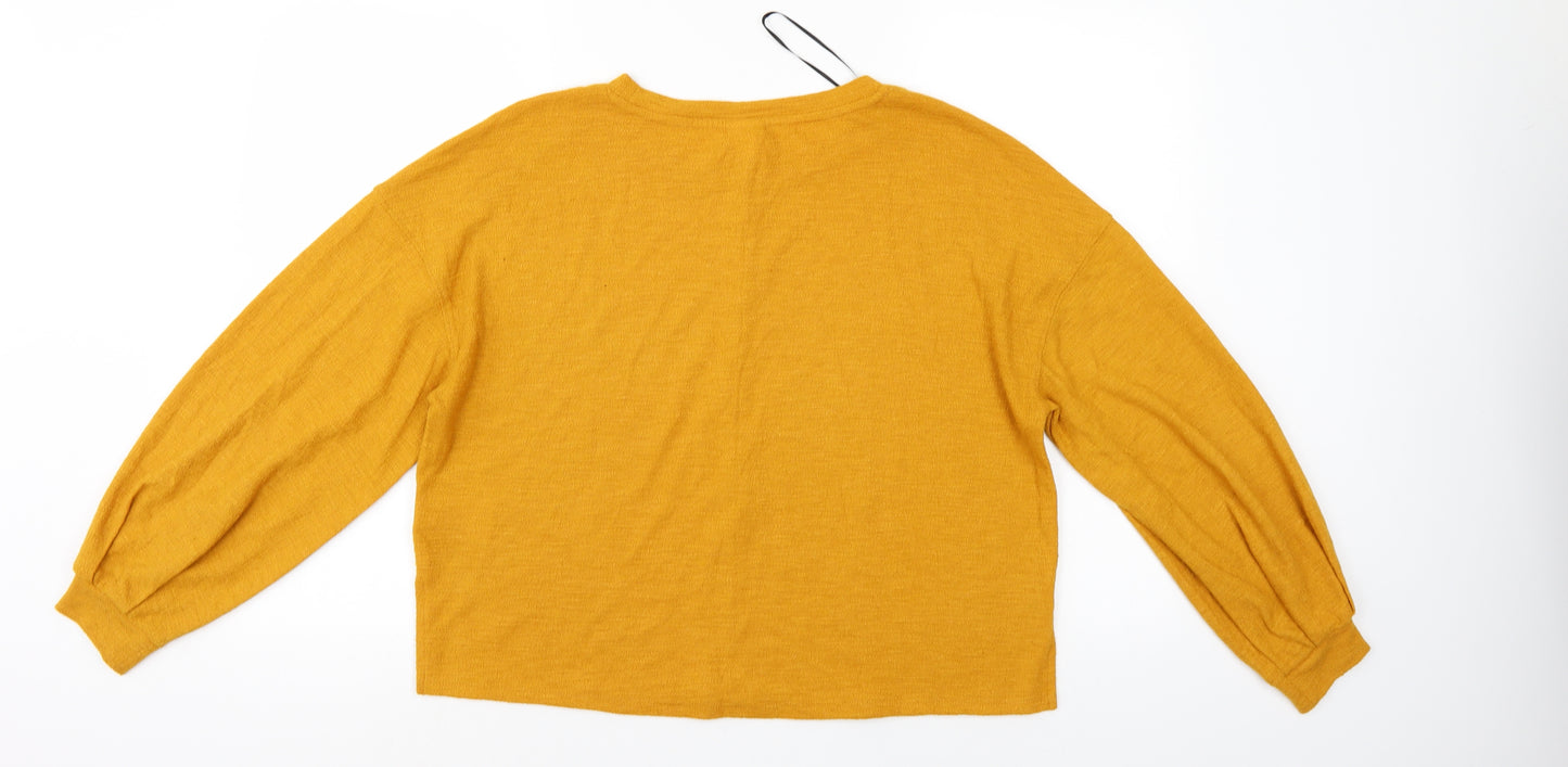 H&M Womens Yellow   Basic Blouse Size S