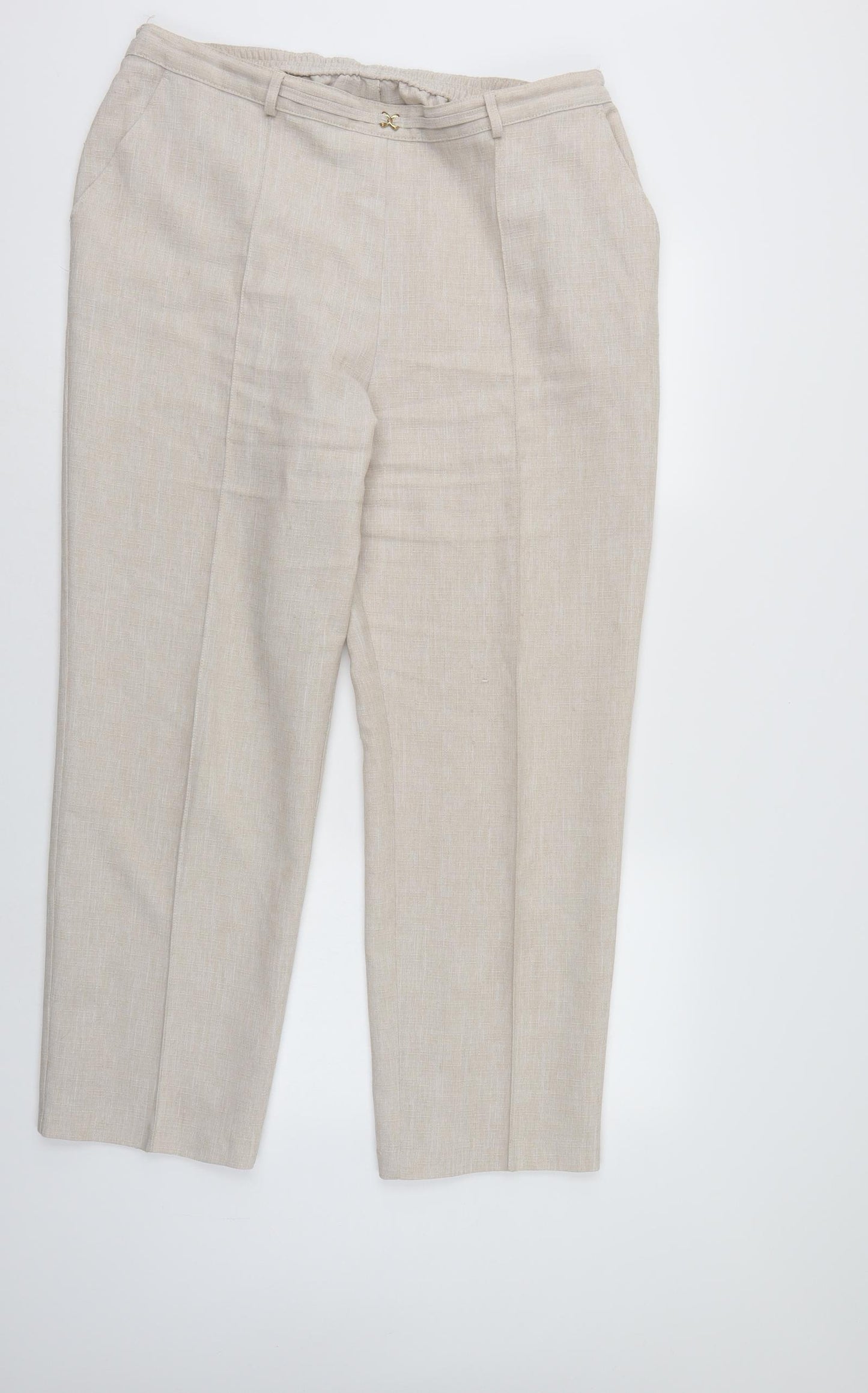 Marks and Spencer Womens Ivory   Trousers  Size 18 L27 in