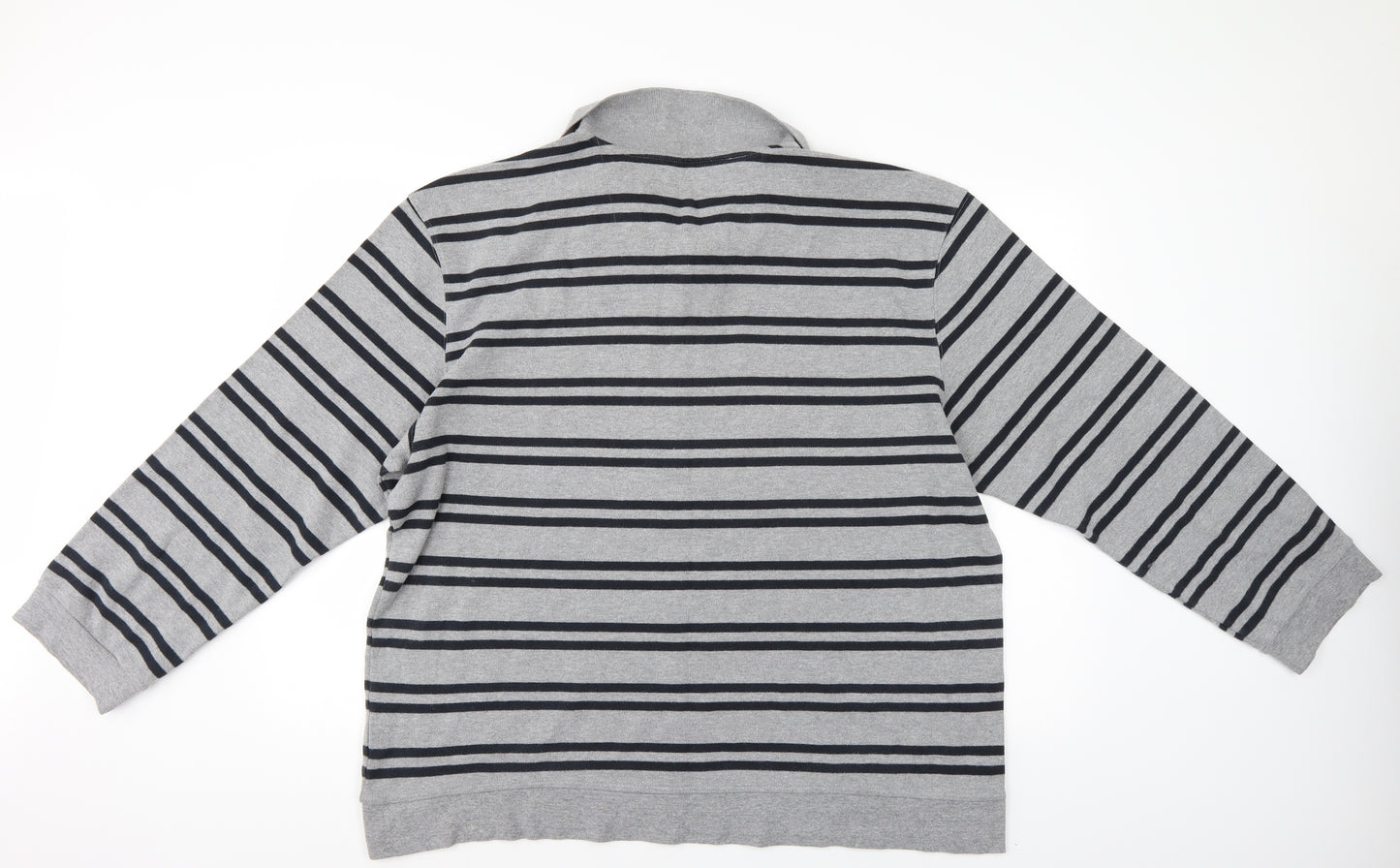 Atlantic Bay Mens Grey Striped  Pullover Sweatshirt Size 2XL