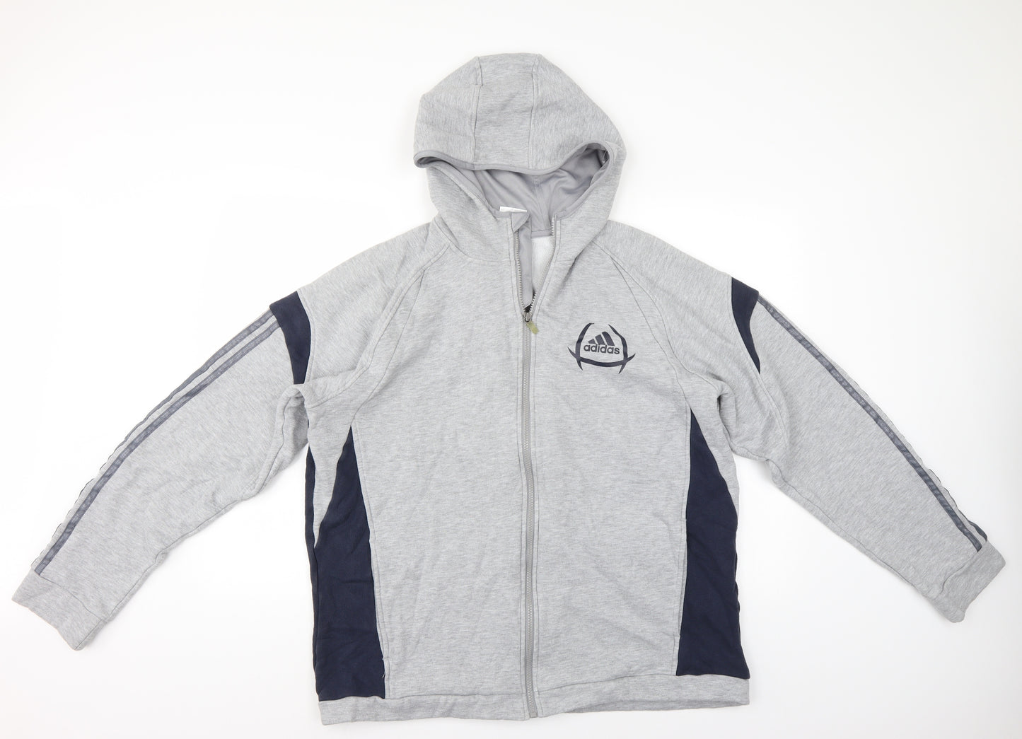 Addidas Mens Grey   Full Zip Hoodie Size XL