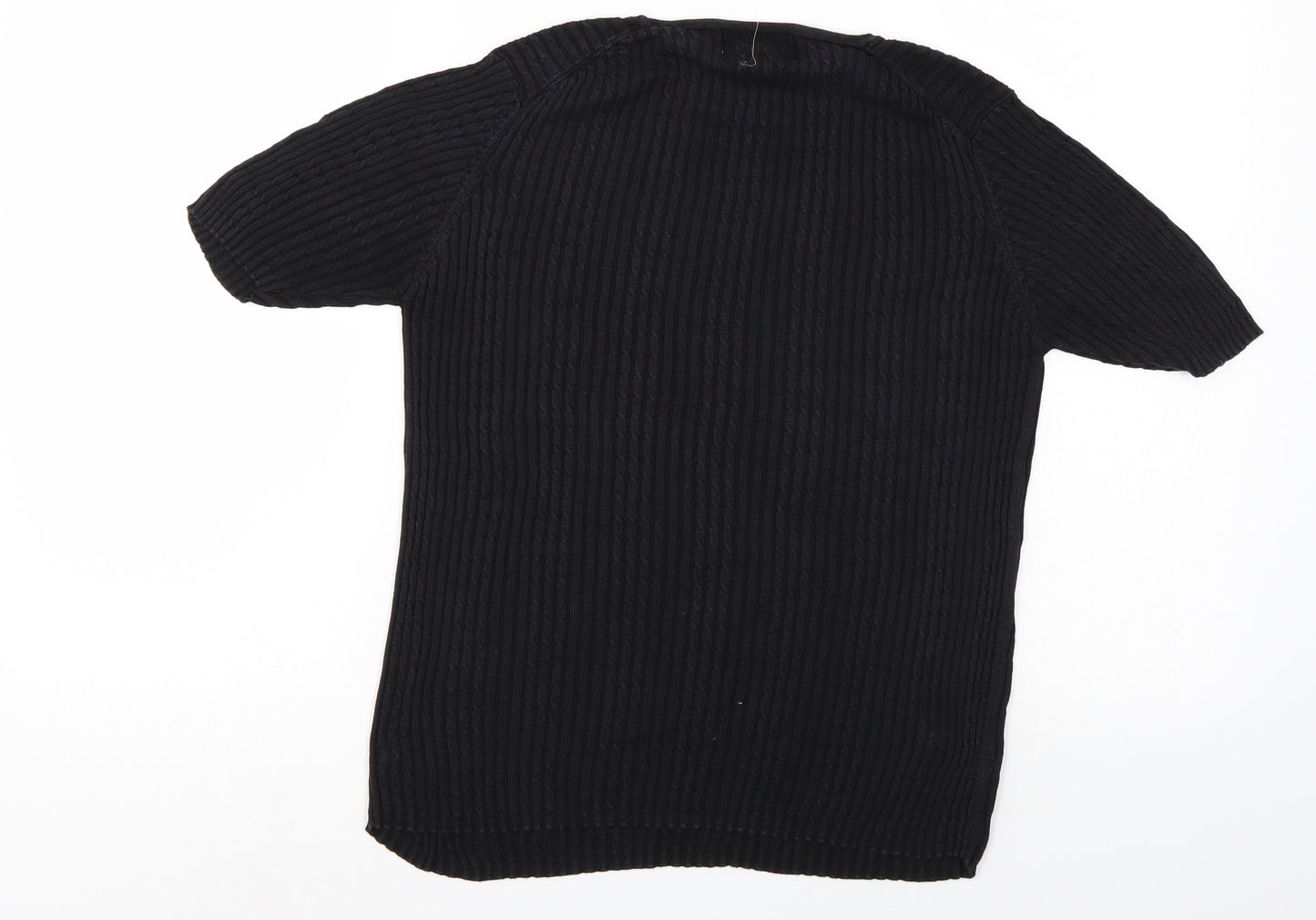 Field manor Womens Black Fair Isle  Basic Blouse Size S