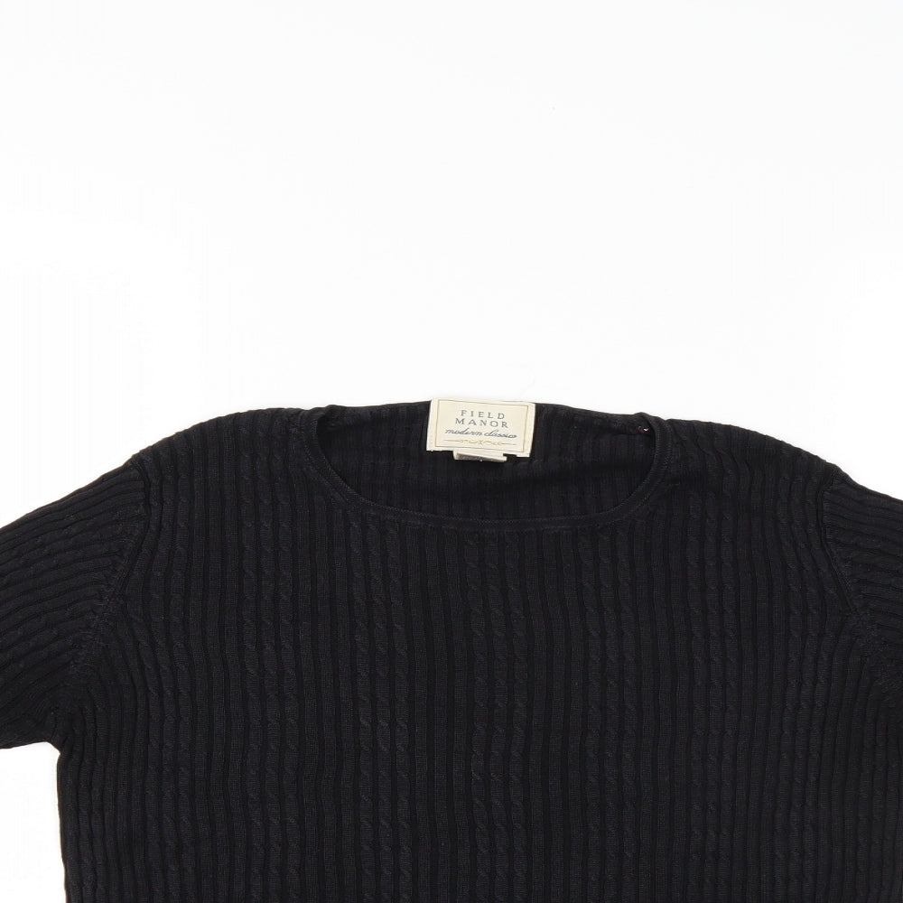 Field manor Womens Black Fair Isle  Basic Blouse Size S