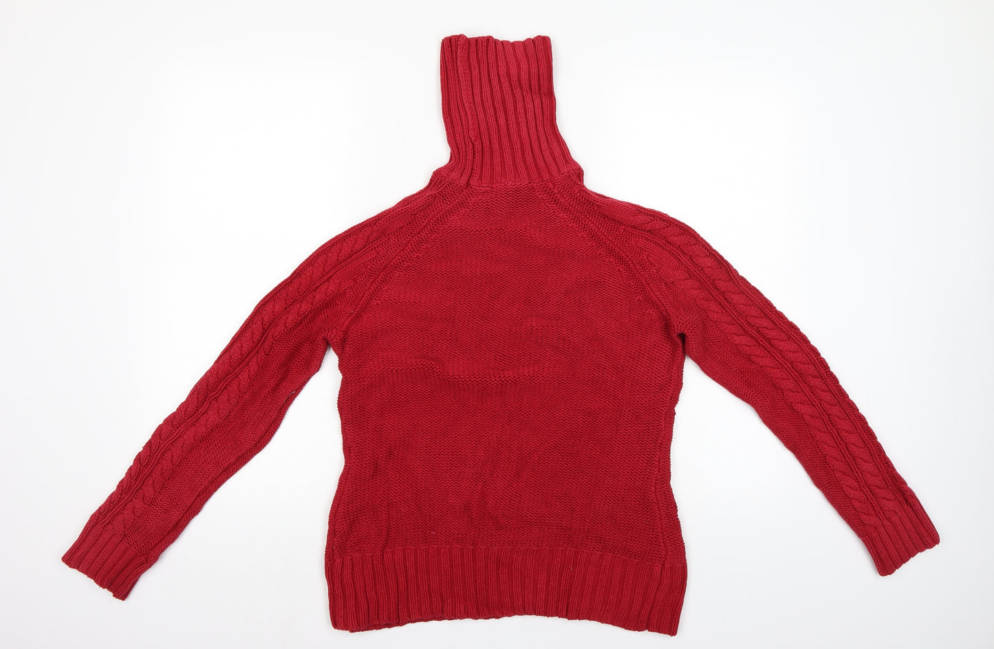 Relativity Womens Red Fair Isle  Pullover Jumper Size M