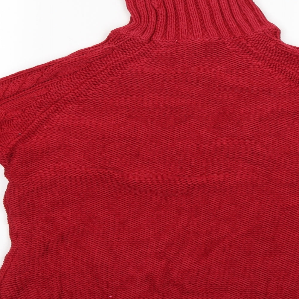 Relativity Womens Red Fair Isle  Pullover Jumper Size M