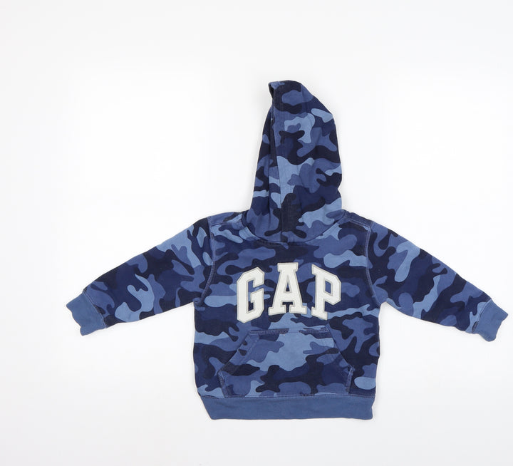 Gap Boys Blue Camouflage Pullover Hoodie Size 2 Years