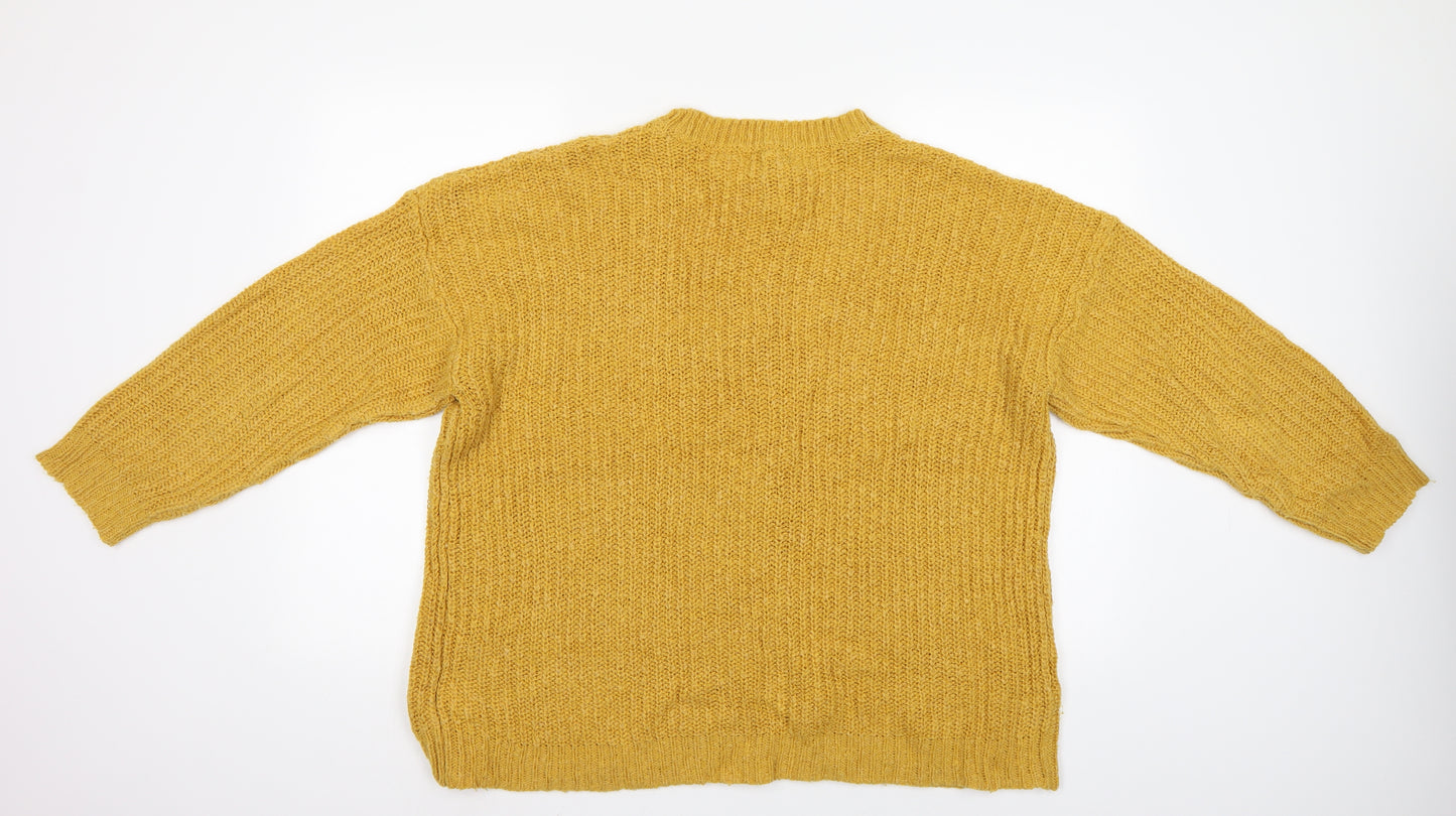 New Look Womens Yellow   Pullover Jumper Size M