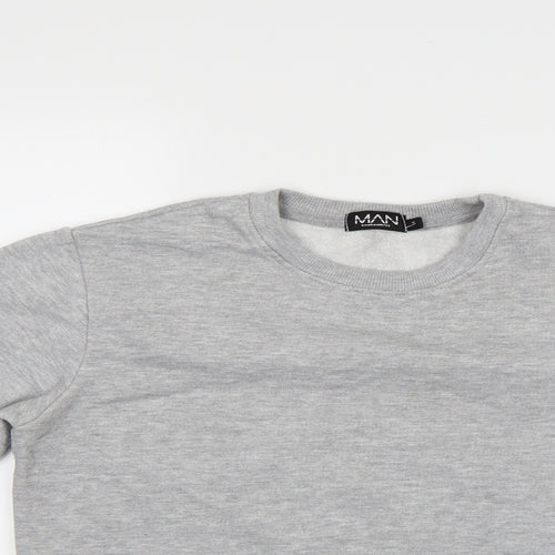 Boohoo men Mens Grey   Pullover Sweatshirt Size S