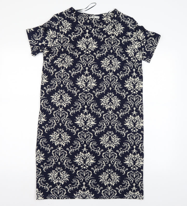 TU Womens Blue Floral Pencil Dress Size 10