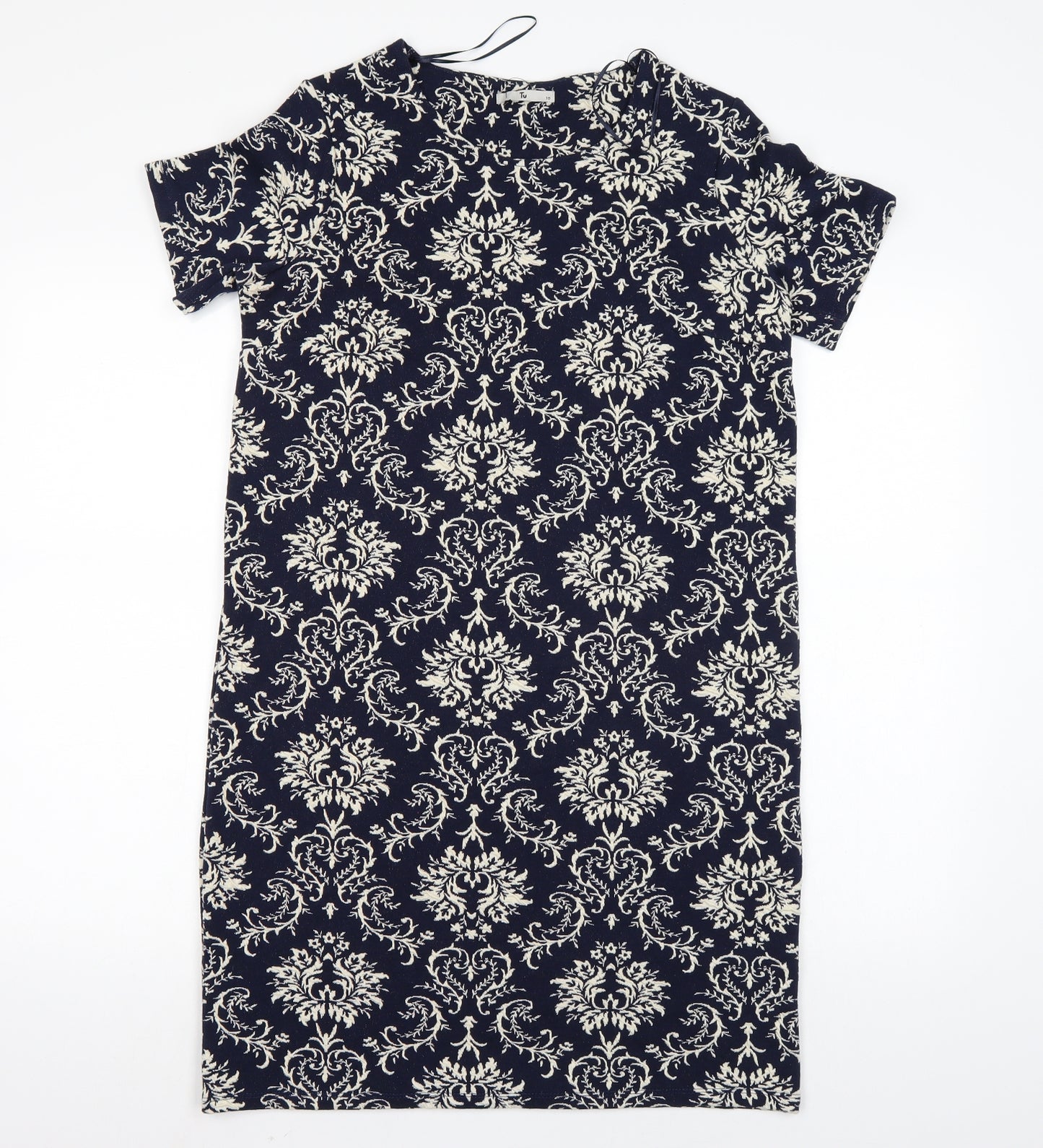 TU Womens Blue Floral  Pencil Dress  Size 10