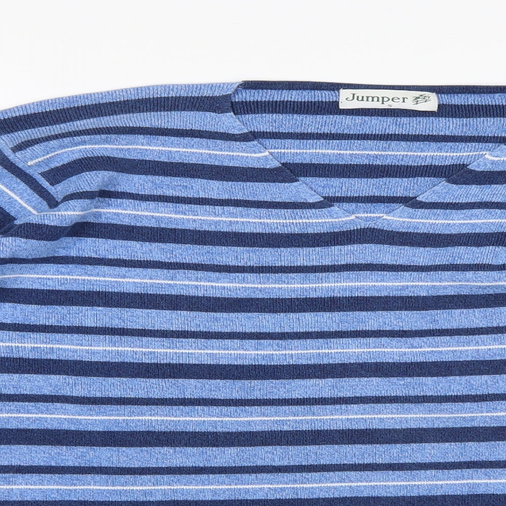 Jumper Womens Blue Striped  Pullover Jumper Size S