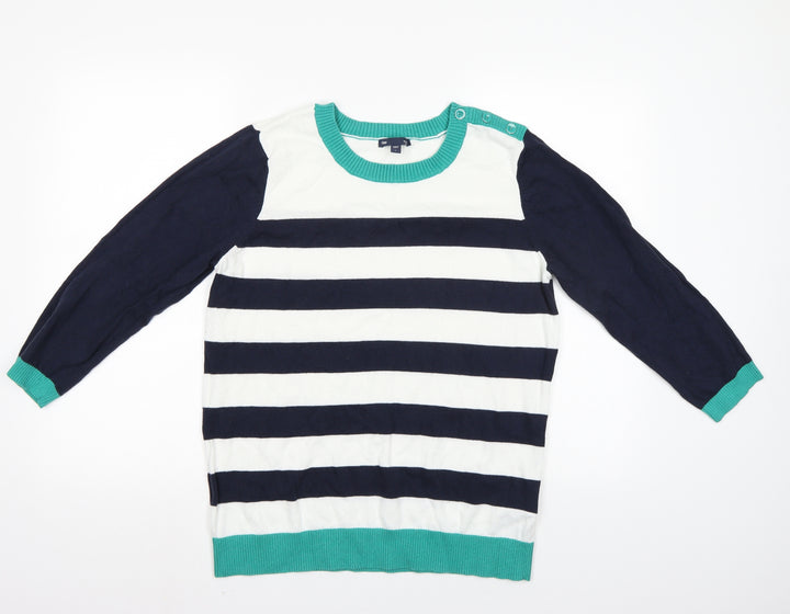 Gap Womens Multicoloured Striped  Pullover Jumper Size L