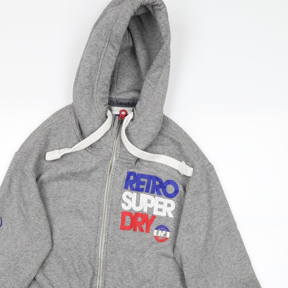 Superdry Mens Grey   Full Zip Hoodie Size M  - Superdry Retro