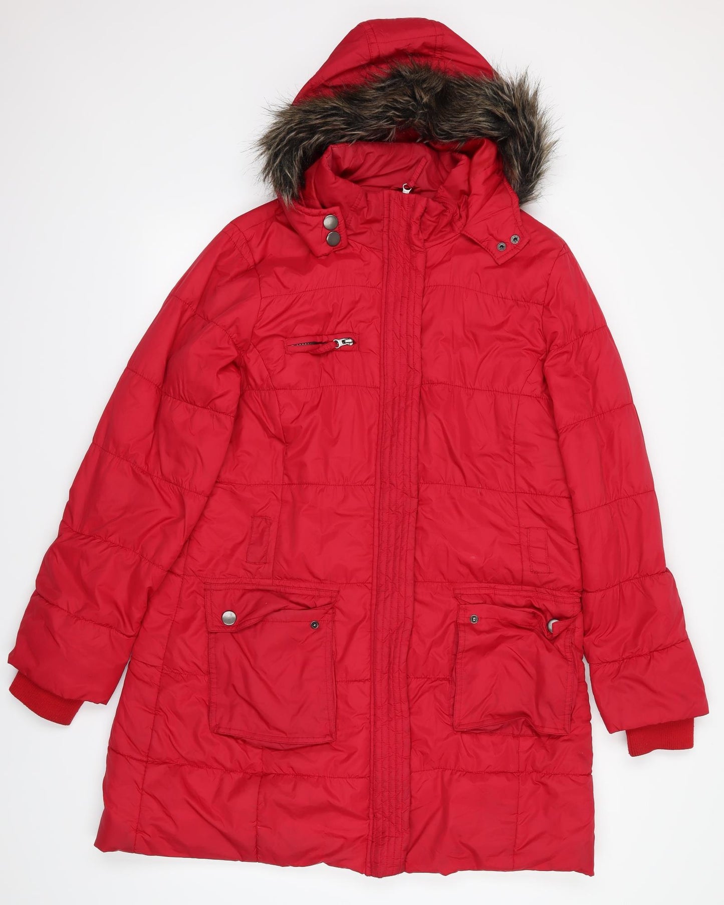 TU Womens Red   Windbreaker Coat Size 18