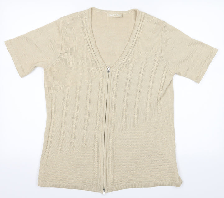 Daxon Womens Beige Cardigan Jumper Size M