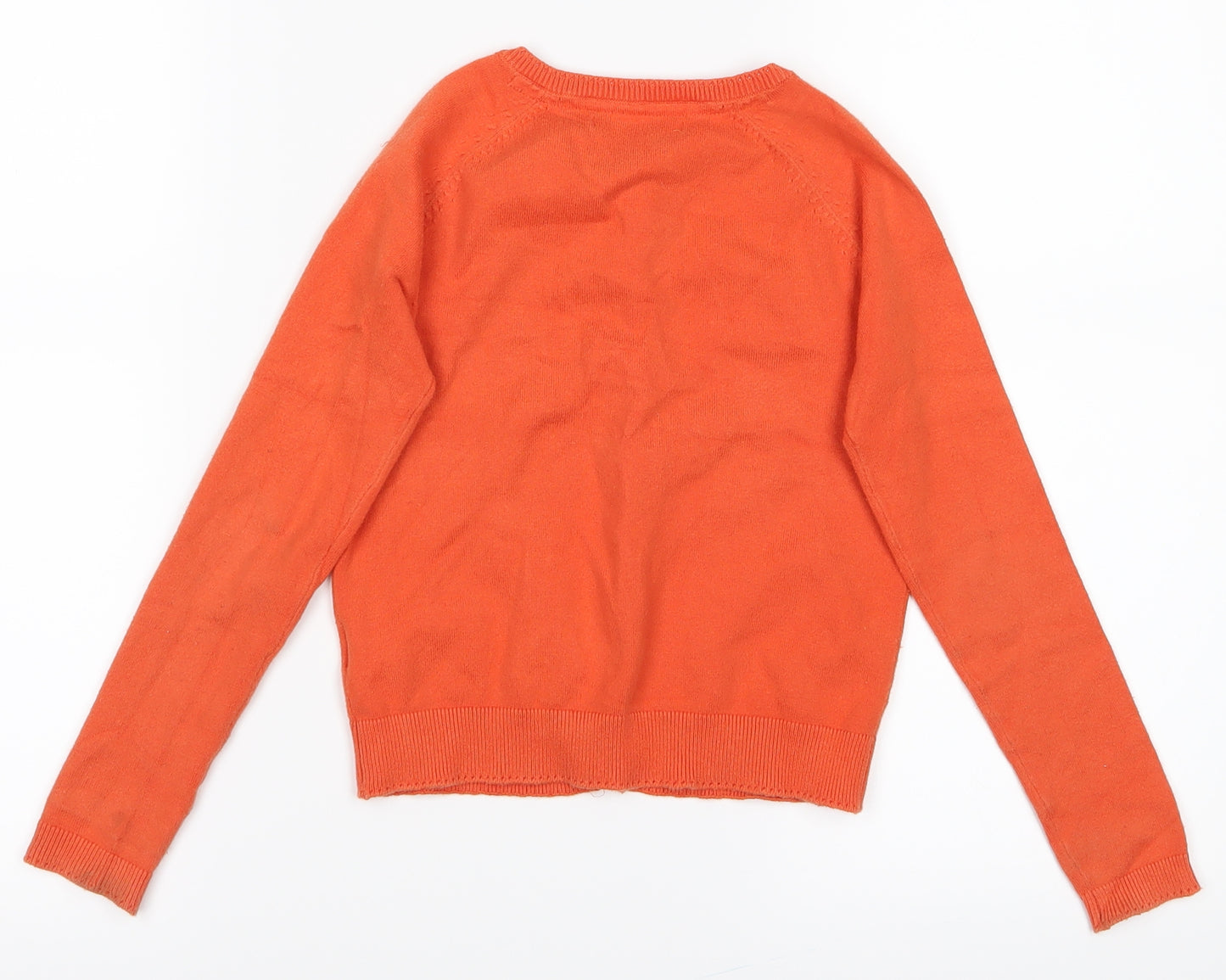 NEXT Girls Orange   Pullover Jumper Size 7 Years