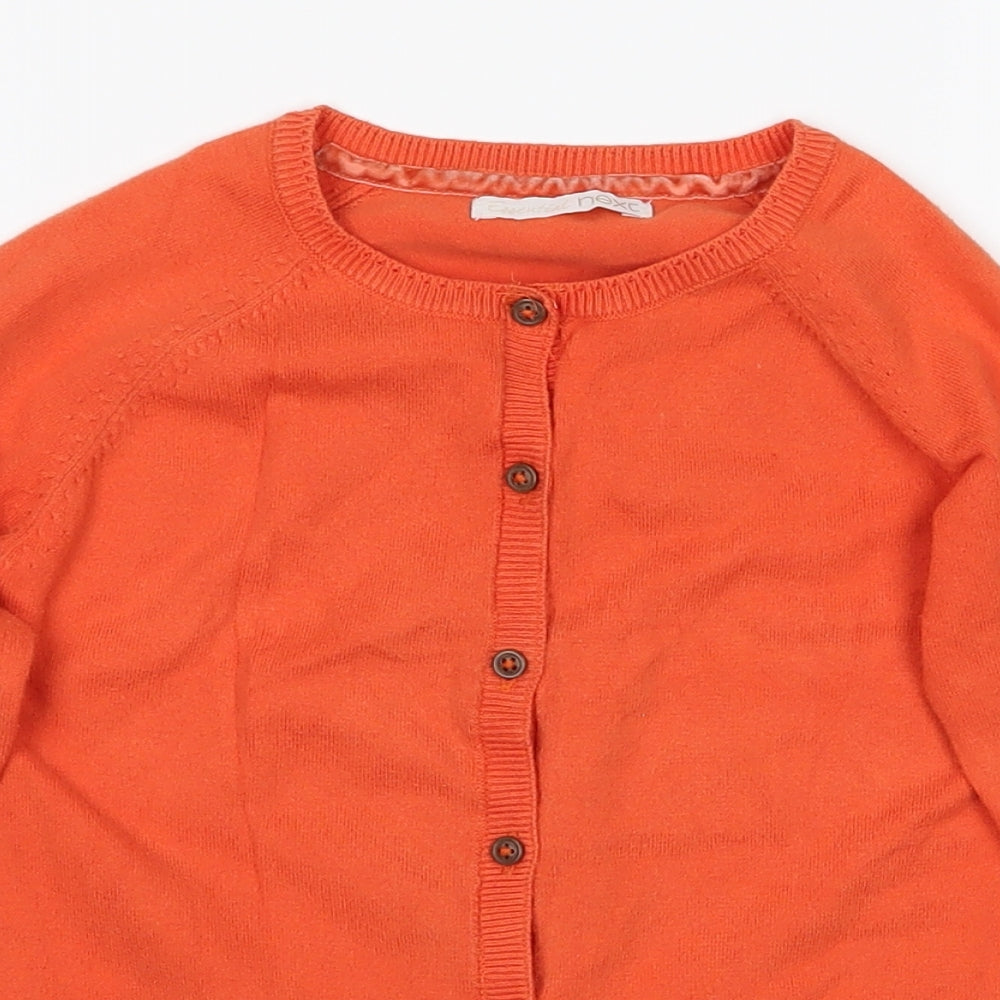 NEXT Girls Orange   Pullover Jumper Size 7 Years