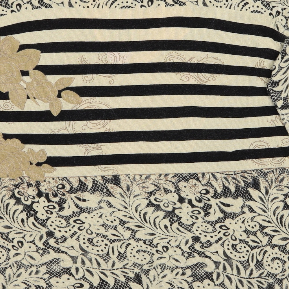 Leo Guy Womens Beige Fair Isle  Pullover Jumper Size M