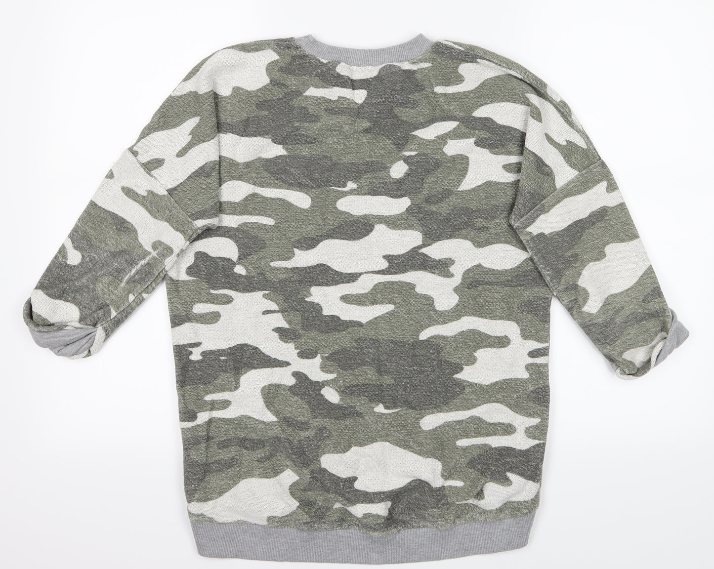 Topshop Womens Green Camouflage  Pullover Jumper Size 8