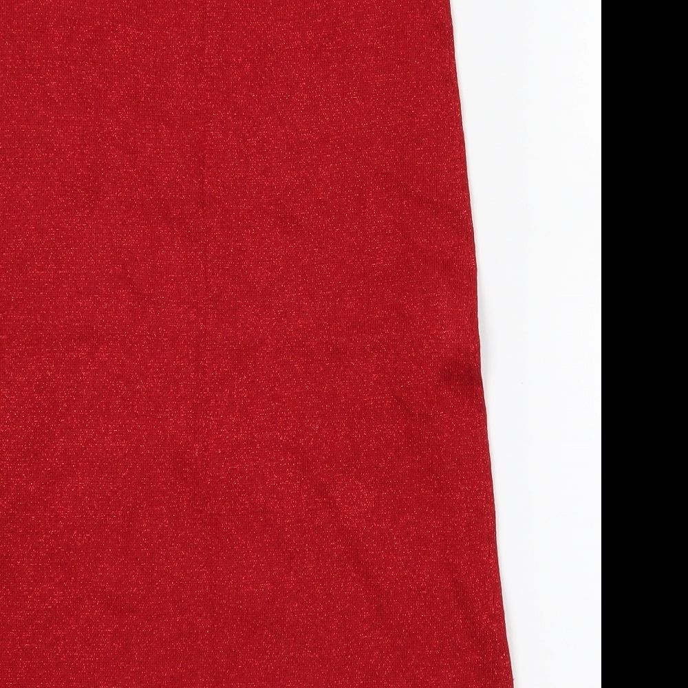 H&M Girls Red   Shirt Dress  Size 9-10 Years